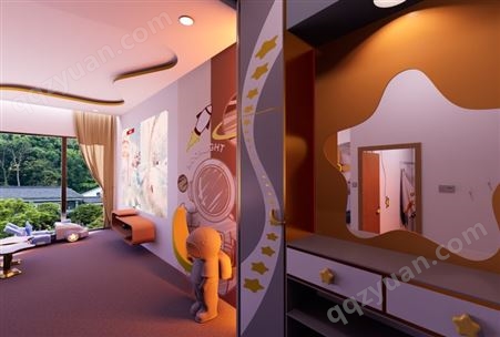 XR设备嵌入式儿童亲子房酒店客房空间装修风格设计公司