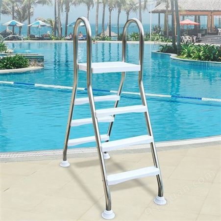 游泳下水扶手 支架式泳池双面梯304不锈钢双面扶梯充气池人字爬梯
