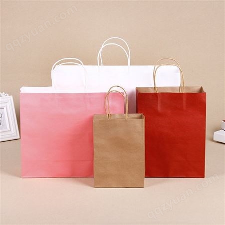 手提礼品包装袋 广告购物牛皮纸袋 定做尺寸印刷LOGO