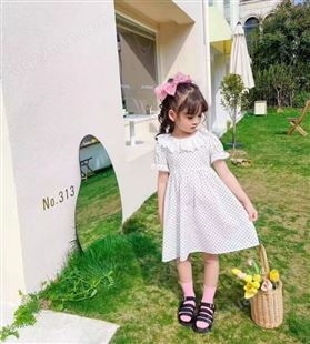 【卡罗尼】22年夏季新款韩版棉布女童连衣裙品牌折扣童装货源