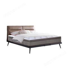 意式极简真皮床双人现代简约2米x2米大床主卧新款北欧软包轻奢床
