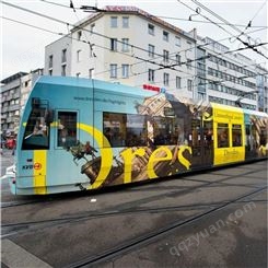 海外公交车广告 德国中心电车车身推广 品牌营销找朝闻通