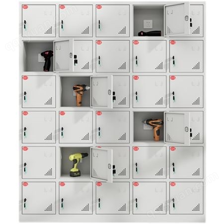安全耐用钢制工地物业对讲机存放电动工具充电柜30 42门