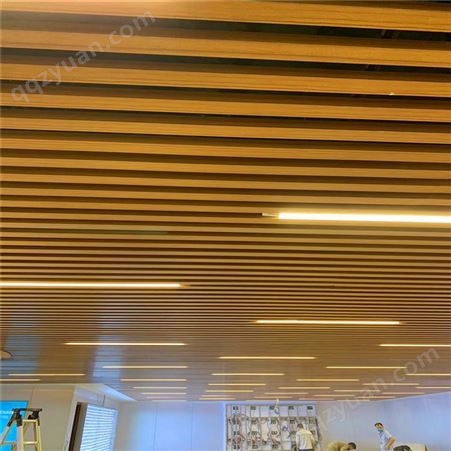广州豪顶室内仿古木纹吊顶铝方通格栅 U形定制铝方通 1.0厚餐厅吊顶方通