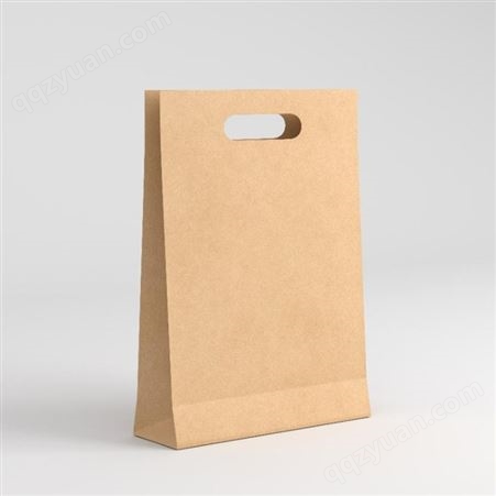 竖款牛皮纸袋 纸绳方底袋 可以定制加印logo 纸质手提袋