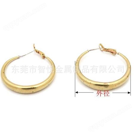 黄铜空心圆环耳圈时尚流行简约光面耳环饰品厂阿里在线来图订购