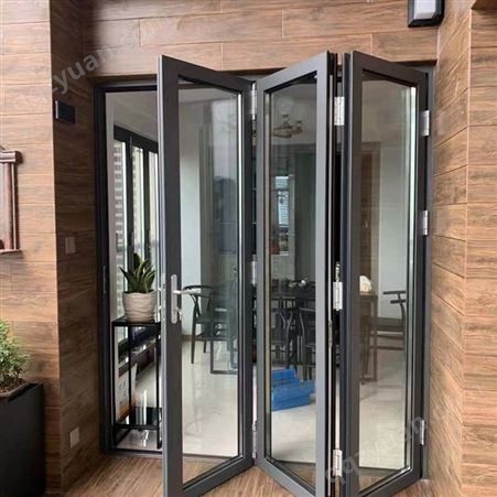 美式轻型折叠门 铝合金玻璃门 客厅用双扇门  款式多样
