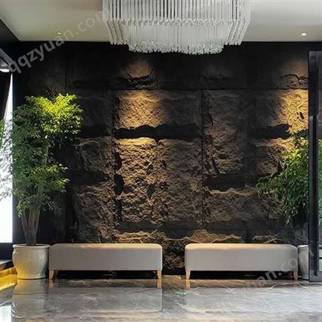 轻质pu石皮人造自然面仿真蘑菇石材酒店别墅客厅电视背景墙文化石