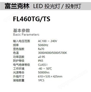 富兰克林LED投光灯/投射灯FL460TG/TS