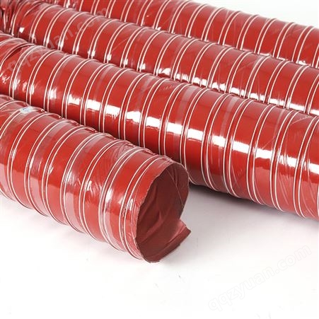 耐高温阻燃红色通风管硅胶硫化排烟热气伸缩矽胶软管