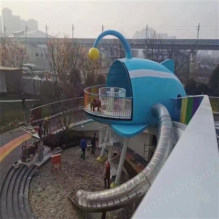 博康户外无动力游乐设备 非标不锈钢滑滑梯 儿童游乐设施