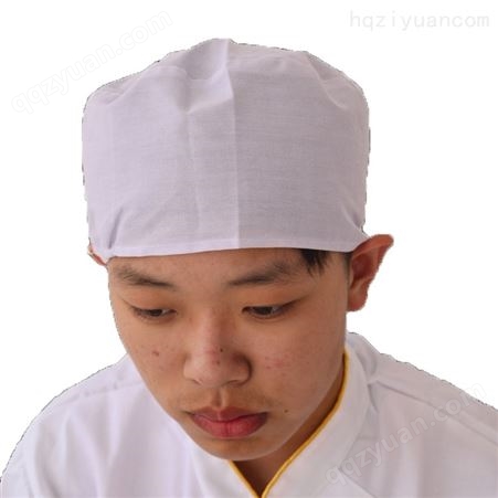 白食品帽餐饮厨师圆顶帽白涤卡工作卫生帽白厨师帽实验帽食品帽子