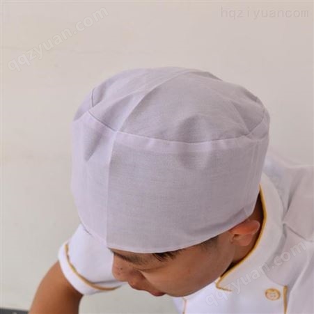 厨师工作帽子食品帽子后厨糕点圆顶卫生白色饭店男女包头工作帽子